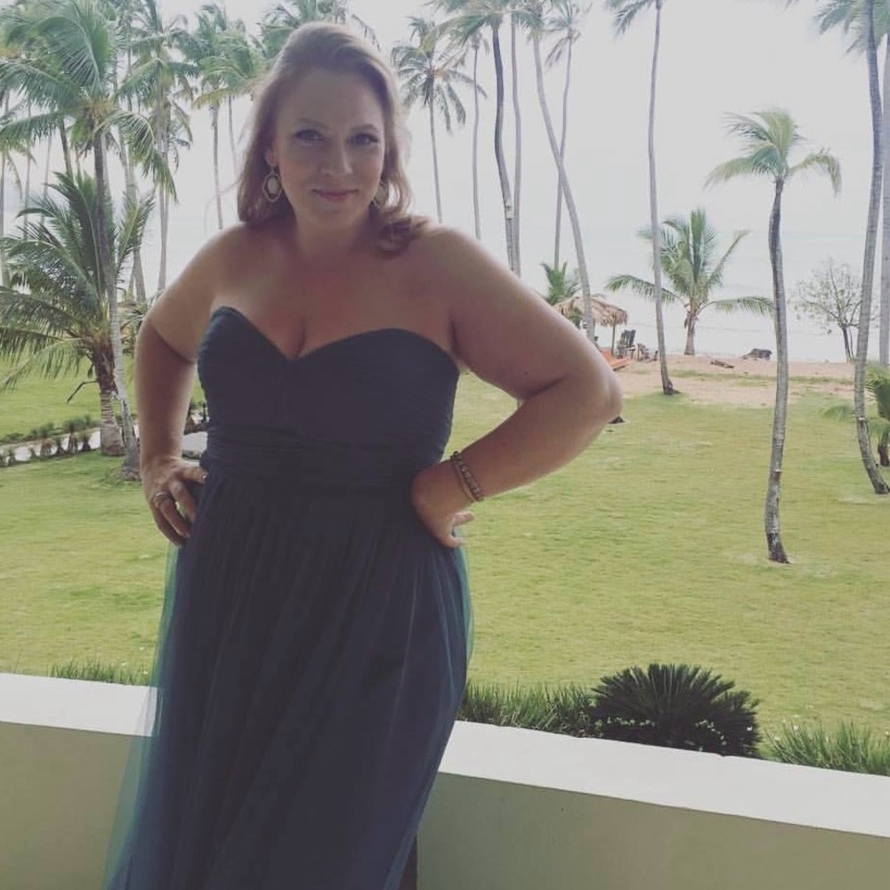 Jenny Yoo Convertible Strapless Annabelle Dress size 20 (altered) in Teal Tulle